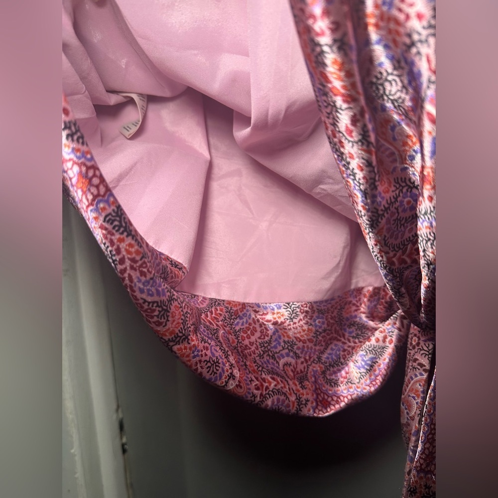 Cinq a Sept Pink Ryder Paisley Print Silk Mini Cocktail Slip Dress Size 4 - Picture 11 of 16